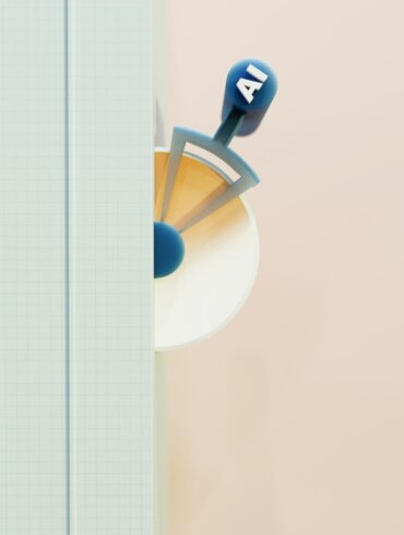 Lever with ai text on a light background